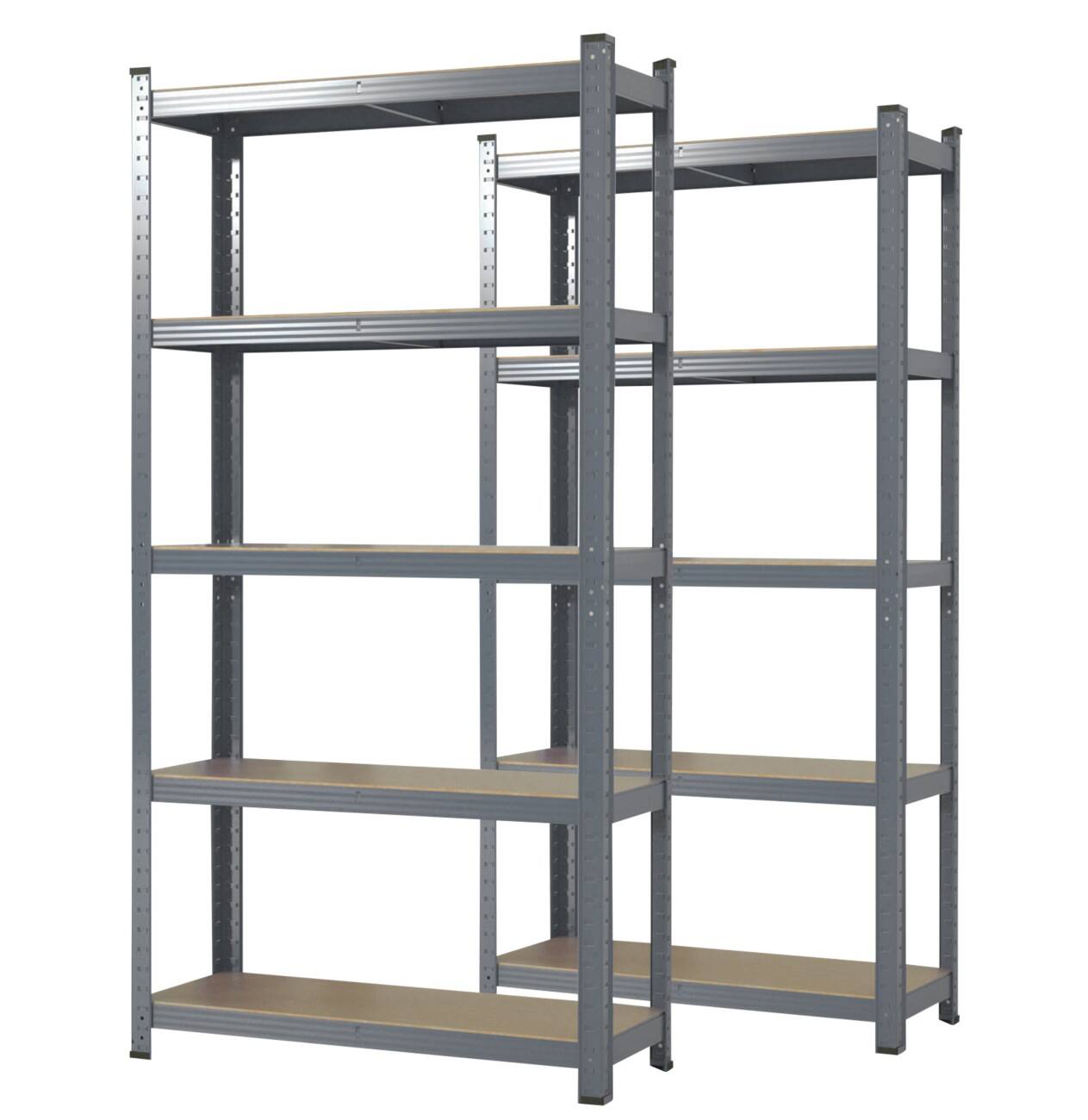 Karat Kast MDF (Medium-density fibreboard), Plaatstaal 750 x 300 x 1,500 mm Grijs 2 Stuks