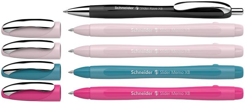 Stylo-bille Schneider Slider Rave XB Bleu 0,7 mm Bille + 1 stylo-bille Slider Rave XB 5 Unités