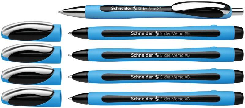 Stylo-bille Schneider Slider Rave XB Noir 0,7 mm Bille + 1 stylo-bille Slider Rave XB 5 Unités