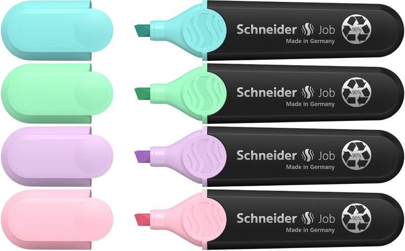 Schneider Job Tekstmarker Multikleur Breed Viltstift - 5 mm 4 Stuks