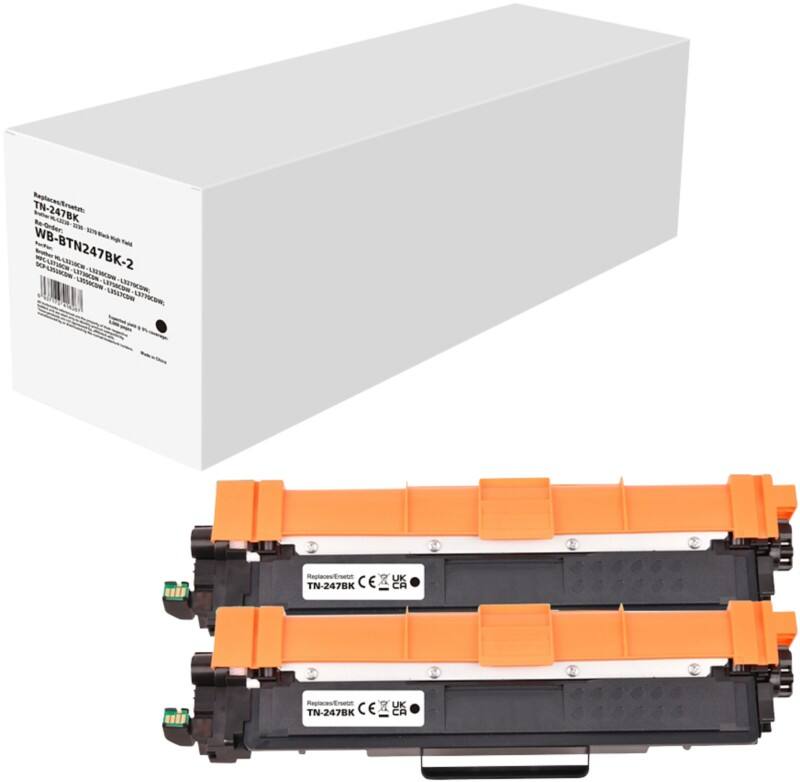 TN-247BK Compatibel Brother Tonercartridge Zwart