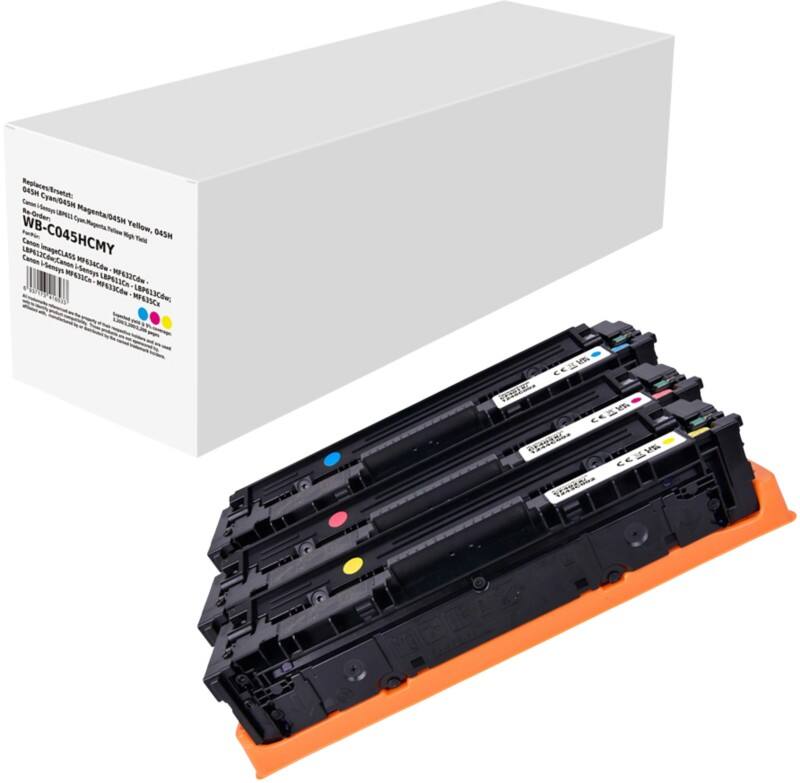 Toner 045H Compatible Canon Cyan, Magenta, Jaune 3 Unités