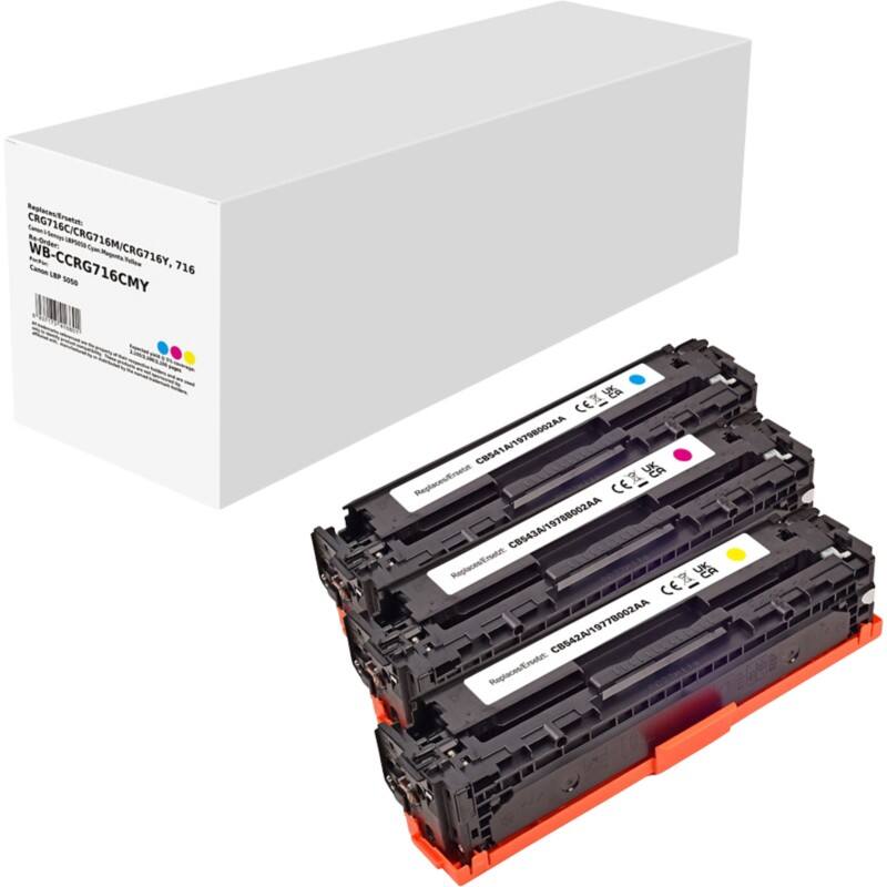 CRG716CMY Compatibel Canon Tonercartridge Cyaan, magenta, geel 3 stuks