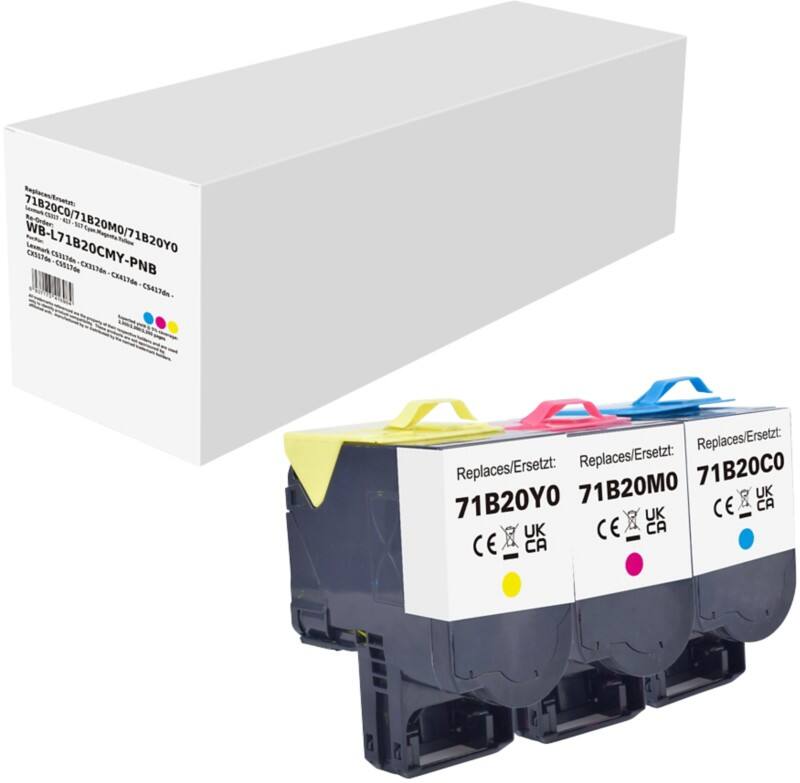 Toner Compatible Lexmark Cyan, Magenta, Jaune 3 Unités