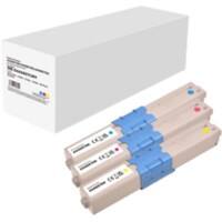 Compatibel OKI Tonercartridge Cyaan, magenta, geel 3 stuks