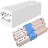 Compatibel OKI Tonercartridge Cyaan, magenta, geel 3 stuks