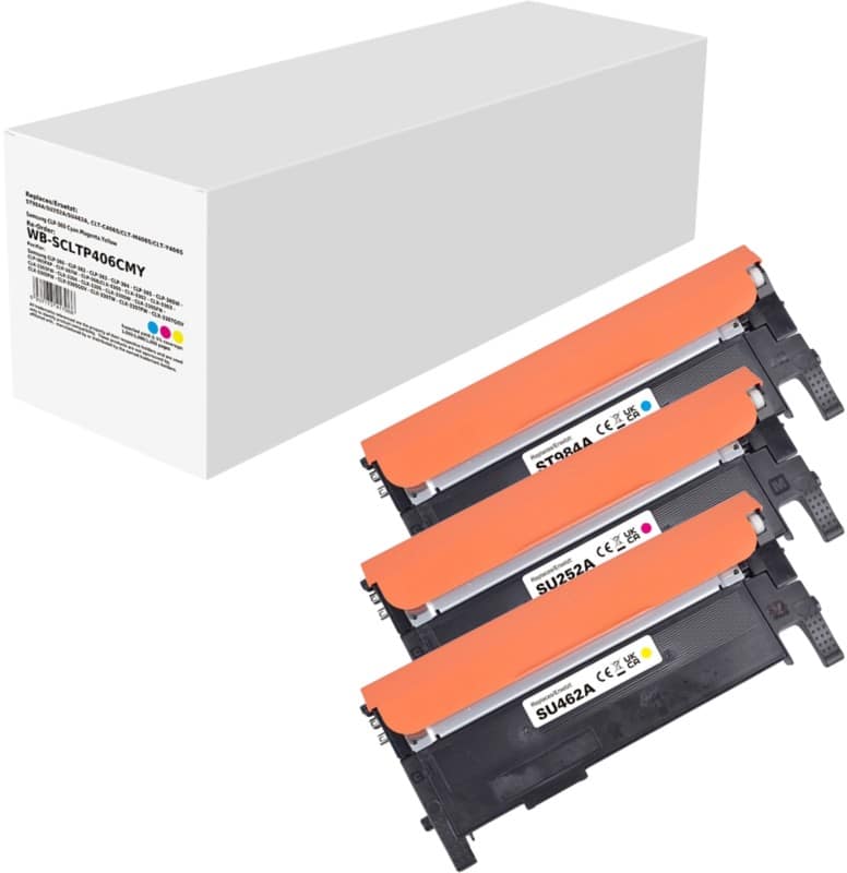 Toner CLT-P406 CMY Compatible Samsung Cyan, Magenta, Jaune 3 Unités