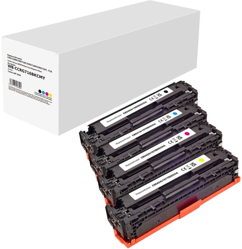 Toner CRG716KCMY Compatible Canon Noir, Cyan, Magenta, Jaune 4 Unités