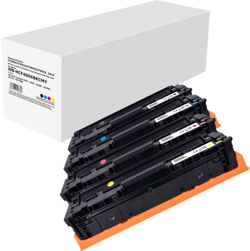 Toner CF400X/CF401X/CF402X/CF403X Compatible HP Noir, Cyan, Magenta, Jaune 4 Unités