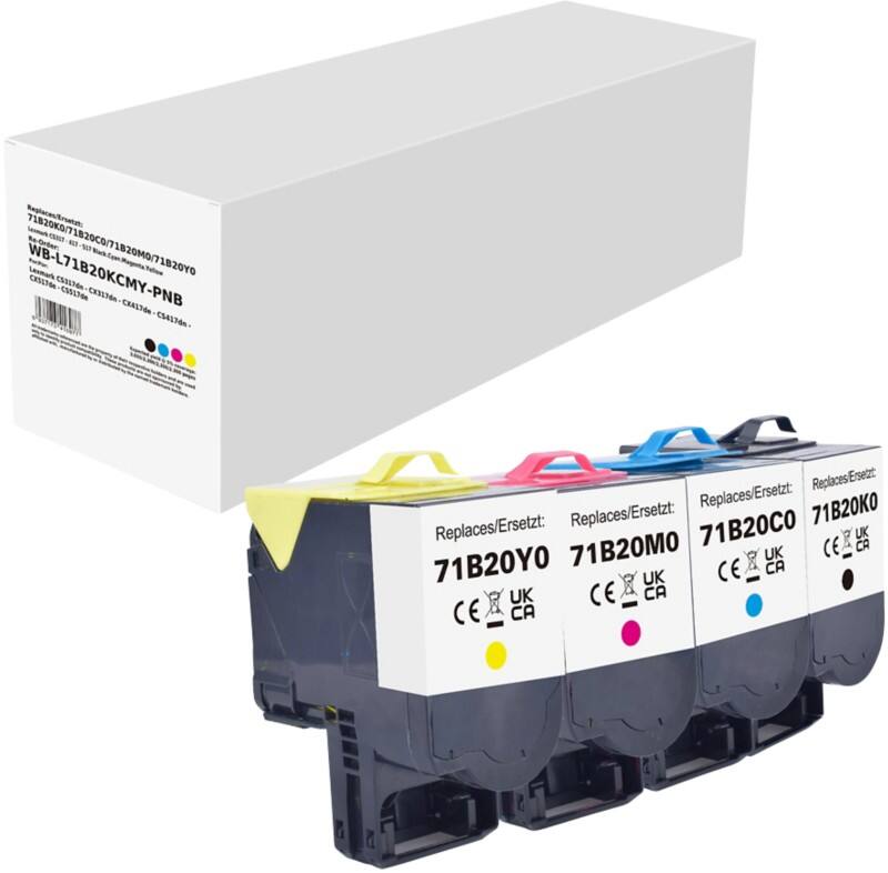 Toner Compatible Lexmark Noir, Cyan, Magenta, Jaune 4 Unités