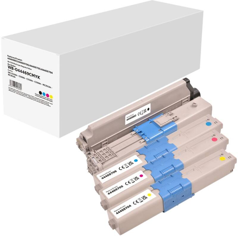 Toner Compatible OKI Noir, Cyan, Magenta, Jaune 4 Unités