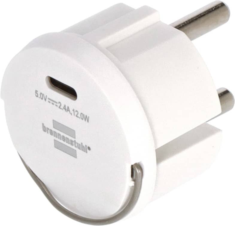brennenstuhl Adaptateur de Prise USB-C Blanc 1508110010