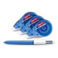 Ruban correcteur Tipp-Ex Easy Correct 4,2 mm x 12 m 3 unités + stylo-bille BIC 4 couleurs