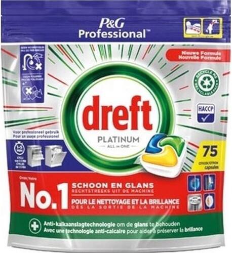 Tablettes pour lave-vaisselle Dreft Professional Citron 75 Unités