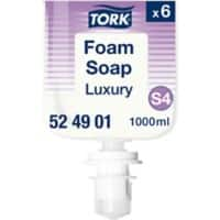 Savon pour les mains Tork Luxury Foam S4 Transparent 524901 1000 ml 6 unités