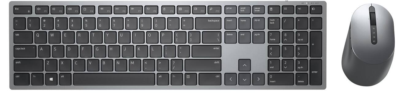 Clavier et souris Dell Premier Sans fil QWERTY (US) International Gris titane KM7321W