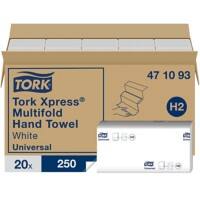Essuie-mains Tork Xpress Multifold Universal H2 Blanc 1 épaisseur 471093 20 unités de 250 feuilles