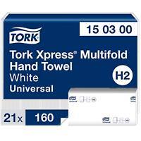 Essuie-mains Tork Xpress Multifold Universal H2 Blanc 2 épaisseurs 150300 21 unités de 160 feuilles