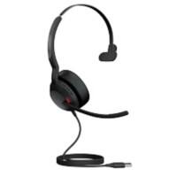 Jabra Evolve2 50 UC Bedraad Headset Over het hoofd USB Zonder Bluetooth Met microfoon Mono Zwart