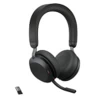 Jabra Evolve2 75 Bedraad / Draadloos Stereo Headset Over het hoofd Bluetooth Zwart