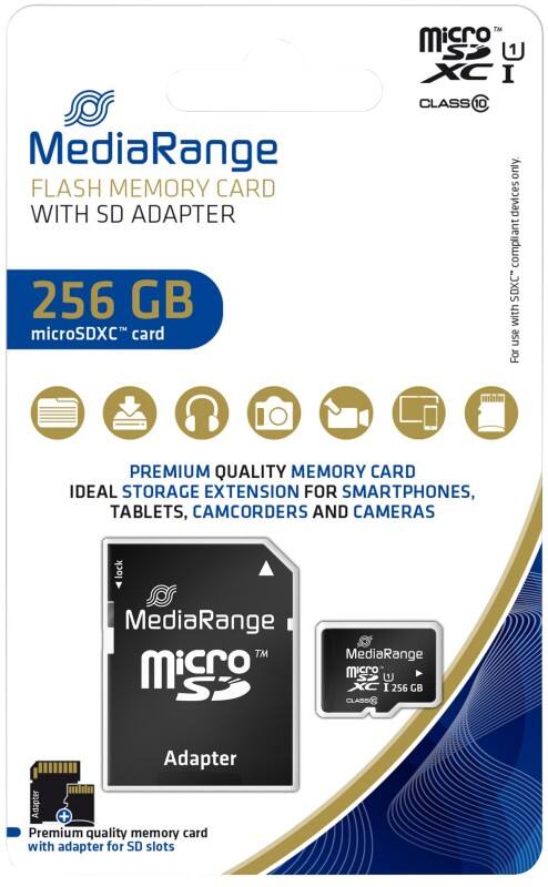 MediaRange microSDXC-kaart 256 GB Class 10