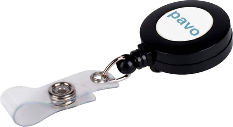 Enrouleur pour badge Pavo 8033041 Blanc, noir 6 x 8 cm 10 unités