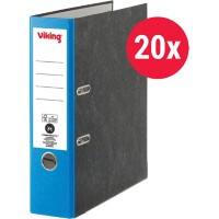 Viking Breed Classeur A4 80 mm Donkerblauw, zwart 2 Ringen Karton Wolkenmarmer Staand 20 Stuks