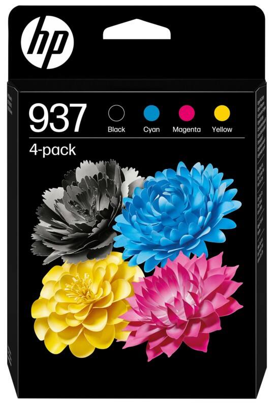 HP 937 Origineel Inktcartridge 6C400NE Cyaan, geel, magenta, zwart Multipak 4 Stuks