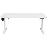 Bureau assis-debout Realspace Hauteur Ajustable électriquement Acier, Mélamine Blanc 1600 x 800 x 600 - 1300 mm