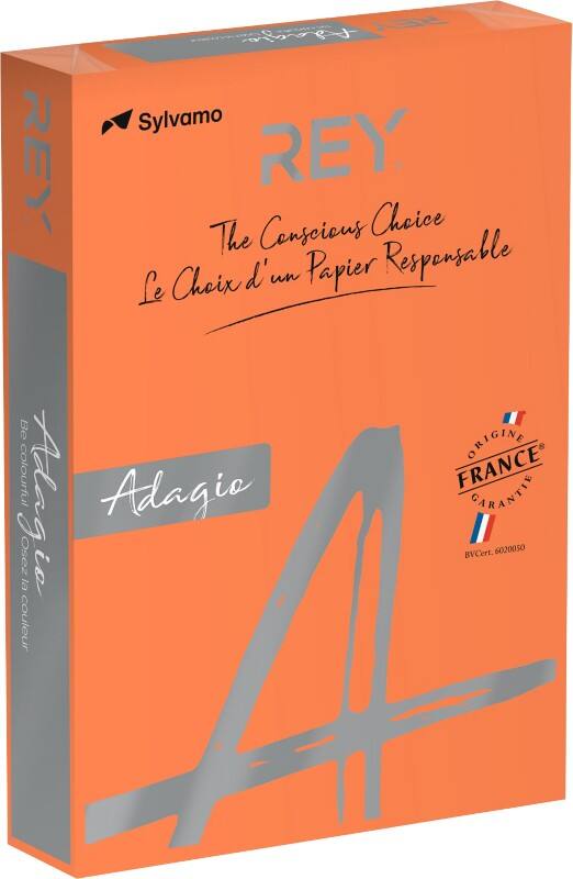 Papier couleur A4 Rey Adagio Orange 160 g/m² 250 feuilles
