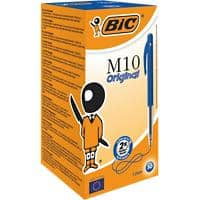 Stylo-bille BIC M10 Original Clic Bleu Moyenne 0.4 mm Rétractable 50 unités