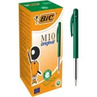 Stylo à bille BIC M10 0.4 mm Vert Rétractable 50 Unités