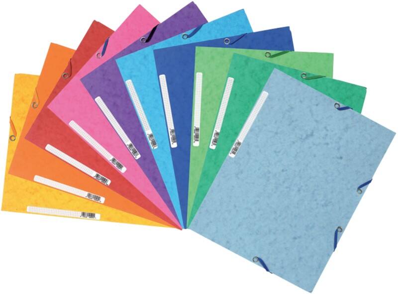 Exacompta 3-klepsmap 55500E A4 Papier Elastiek 24 (B) x 32 (H) cm Kleurenassortiment 50 Stuks
