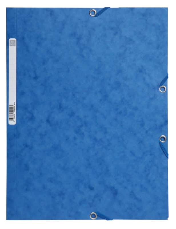 Exacompta 3-flap map met elastiek 55502E A4 Blauw Glanskarton 24 x 32 cm 25 Stuks