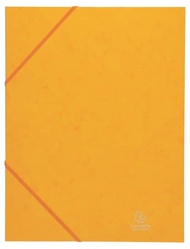 Exacompta 3-flap map met elastiek 55509E A4 Geel Glanskarton 24 x 32 cm 25 Stuks