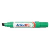 Marqueur Artline 100N Extra large Pointe biseautée 7,5 - 12,0 mm Vert Rechargeable Résistant à l'eau 12 Unités