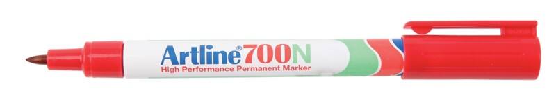 Artline 700N Permanentmarker Fijn Ronde punt - 0,7 mm Rood Navulbaar Waterbestendig 12 Stuks
