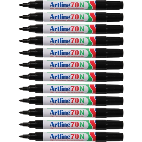 Artline 70N permanentmarker zwart 12 Stuks