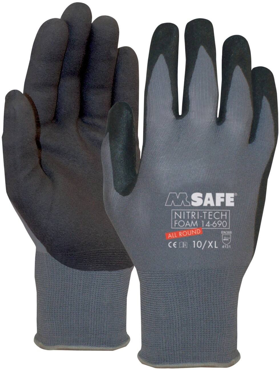 Gants M-Safe Microfoam Nitrile Taille XL Noir, gris 1 Paires de 2 Gants