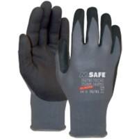 M-Safe Handschoenen Microfoam Nitril Maat XL Zwart, grijs 1 Paar à 2 Handschoenen