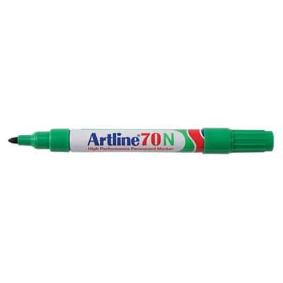 Artline 70N Permanent marker Medium Ronde punt 1,5 mm Groen Navulbaar Waterproof 12 Stuks