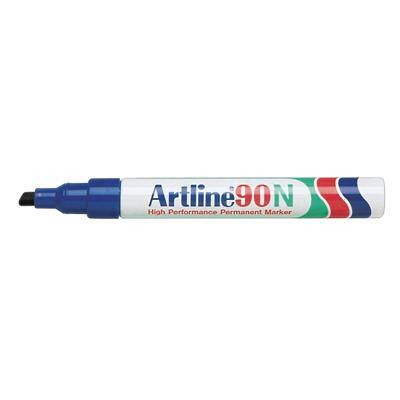 Marqueur Artline 90N Moyenne Pointe biseautée 2,5 - 5,00 mm Bleu Rechargeable Résistant à l'eau 12 Unités