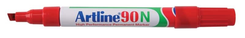 Artline 90N Permanentmarker Medium Beitelpunt 2 - 5 mm Rood Navulbaar Waterbestendig 12 Stuks