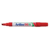 Marqueur Artline 90N Moyenne Pointe biseautée 2,5 - 5,00 mm Rouge Rechargeable Résistant à l'eau 12 Unités