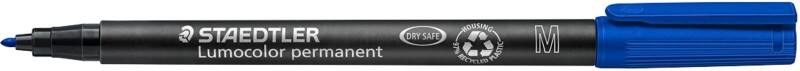 STAEDTLER 317 Overheadmarker 97% gerecycleerd Medium Ronde punt 1 mm Blauw Navulbaar 10 Stuks