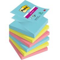 Z-Notes Z-Notes Super Sticky Cosmic 76 x 76 mm Assortiment Carré 6 Blocs de 90 Feuilles