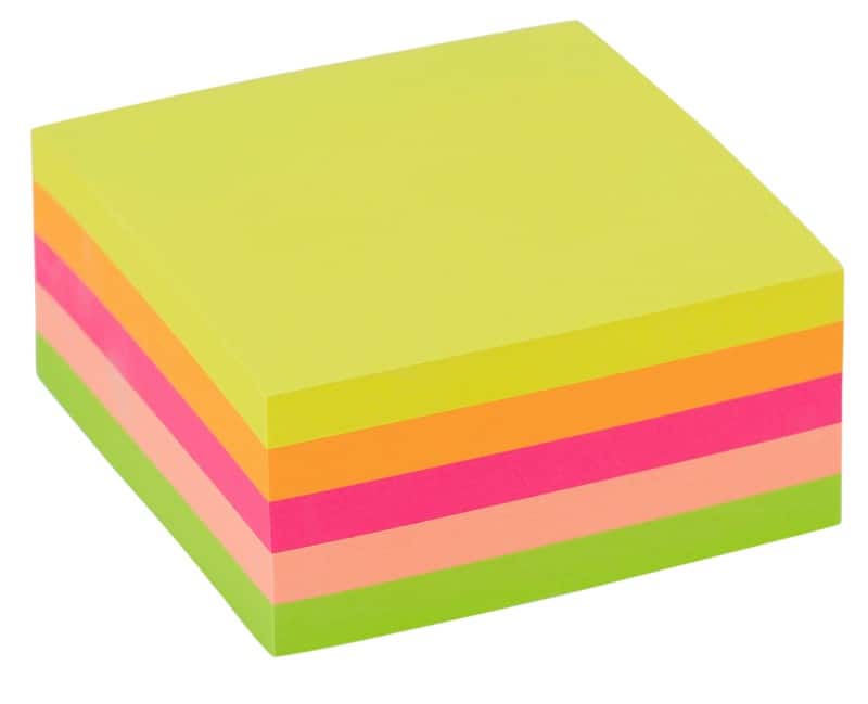 Viking Zelfklevende notes Kubus 76 x 76 mm Kleurenassortiment Neon 400 Vellen