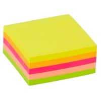 Office Depot Zelfklevende notes Kubus 51 x 51 mm Kleurenassortiment Neon 250 Vellen