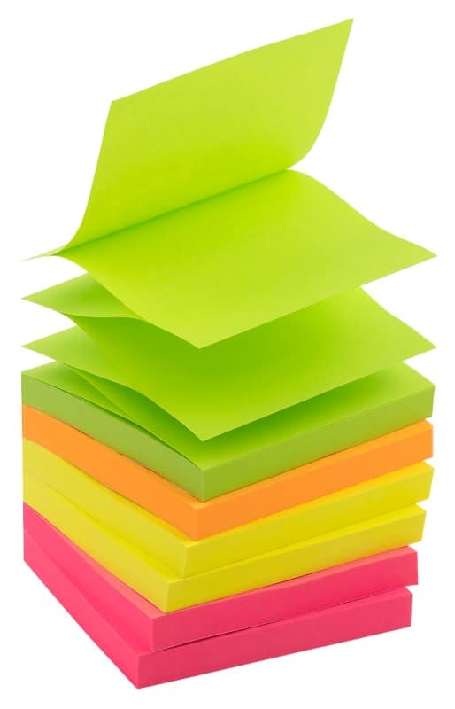 Viking Z-Notes 76 x 76 mm Kleurenassortiment Neon 6 Blokken van 100 Vellen