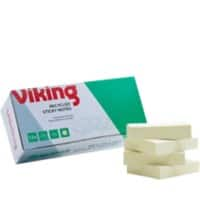 Viking Green Line 80% Recycled Zelfklevende memoblaadjes Rechthoekig 38 x 51 mm Blanco Geel 12 Stuks à 100 Vellen